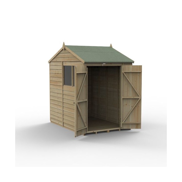 4LIFE Reverse Apex Shed 5 x 7 - Double Door - 2 Windows Installation