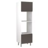 Flatpack Single Oven & Microwave Tower J-pull Super Gloss Graphite 600mm - FKKJ0432