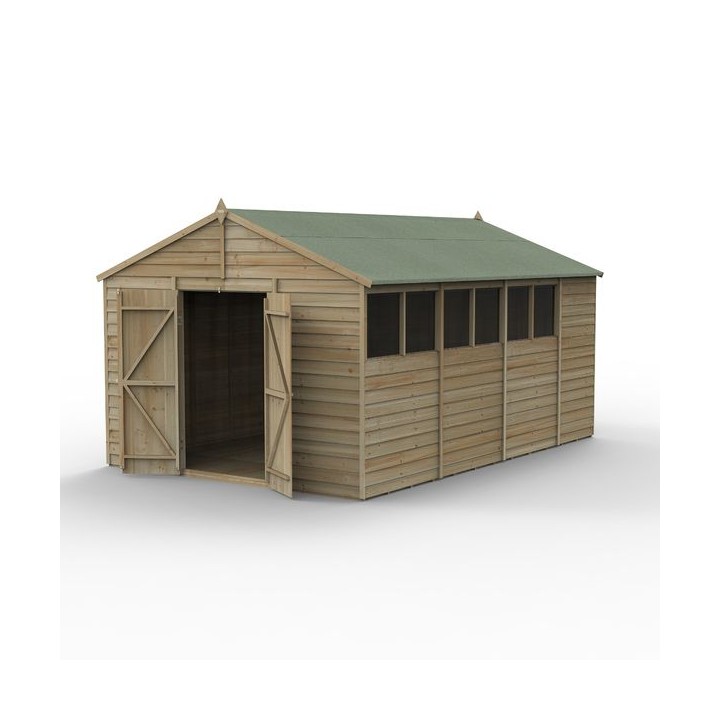 4LIFE Apex Shed 10 x 15 - Double Door - 6 Windows