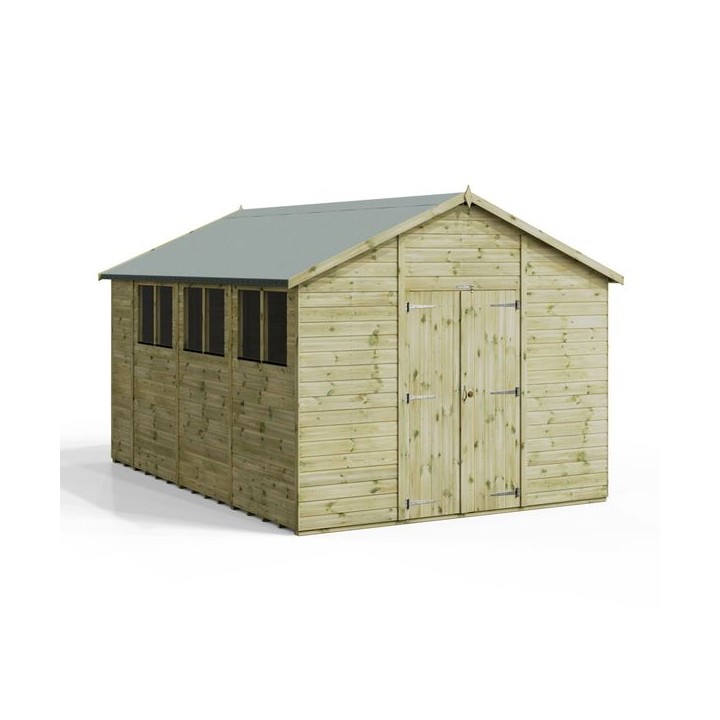 14x10 Premium Powersheds Apex Double Doors