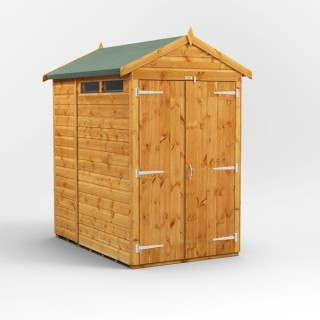 6 x 4 Power Apex Double Door Security Shed