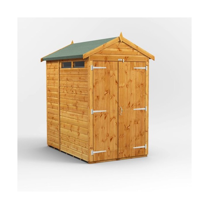 6 x 4 Power Apex Double Door Security Shed