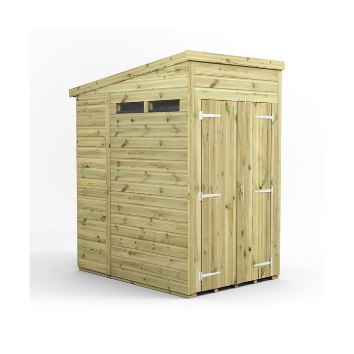 4x6 Premium Powersheds Security Pent Double Doors