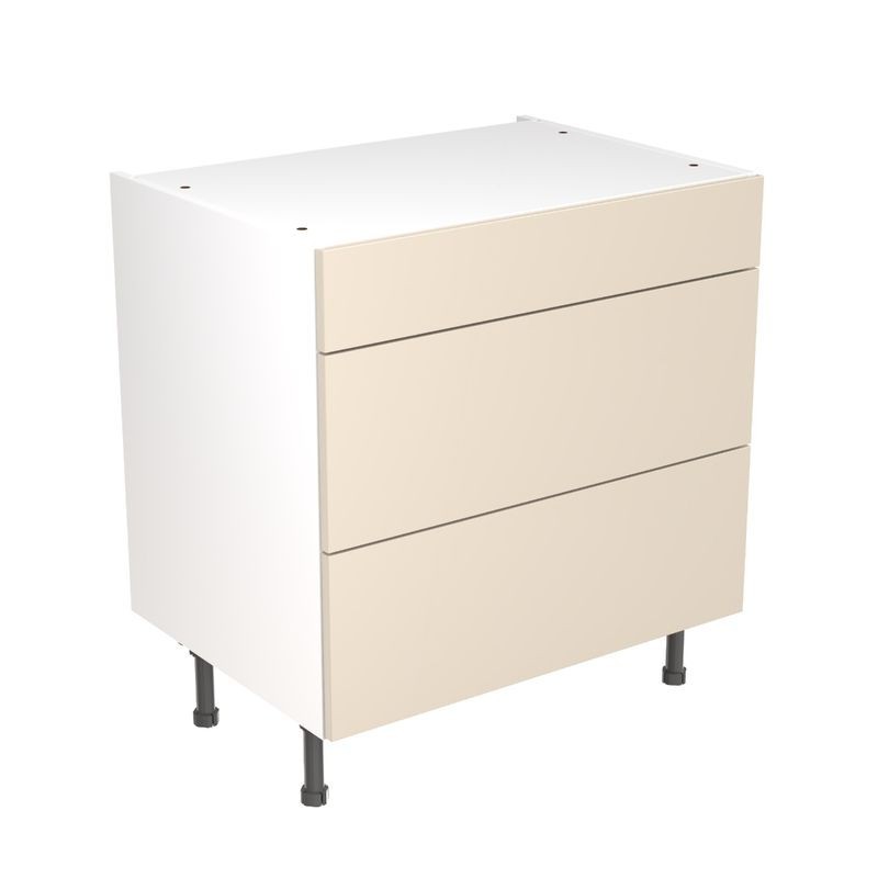 Flatpack Three Drawer Base Unit Ultra Matt Cashmere Slab 800mm - FKKF0607