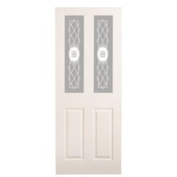 Moulded 4 Panel Light Etched Glazed Internal Door 1981mm x 686mm x 35mm