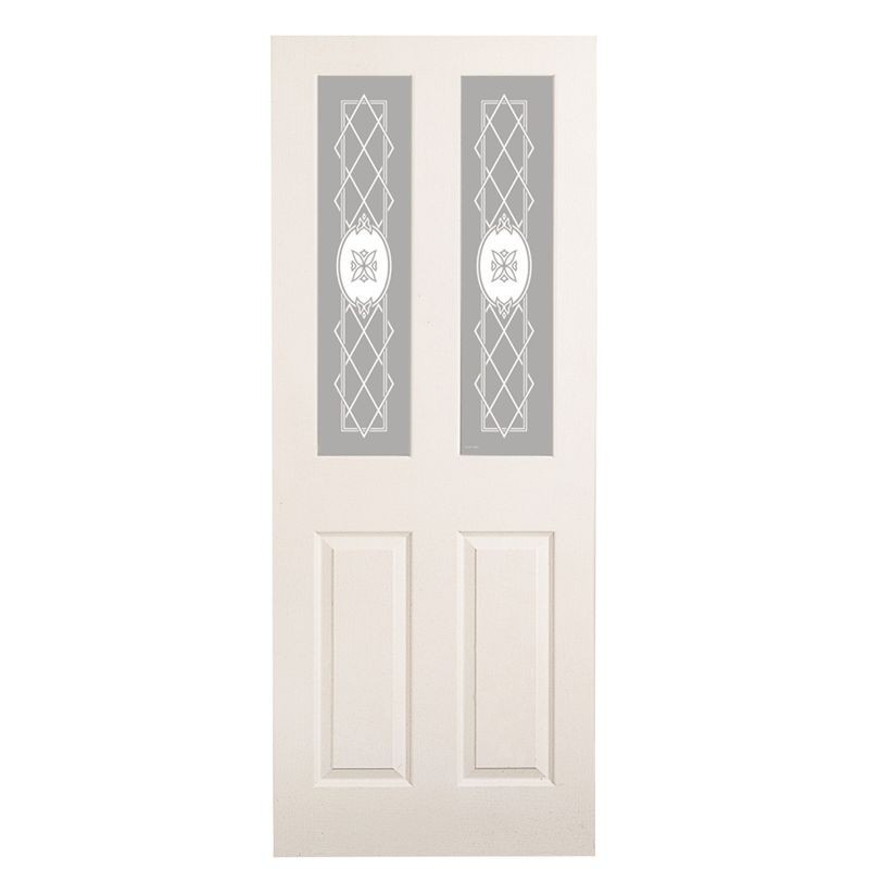 Moulded 4 Panel Light Etched Glazed Internal Door 1981mm x 686mm x 35mm