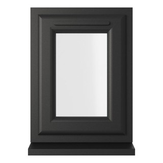 Crystal Double Glazed uPVC Window Black/White Top Opener 610mm x 440mm Clear