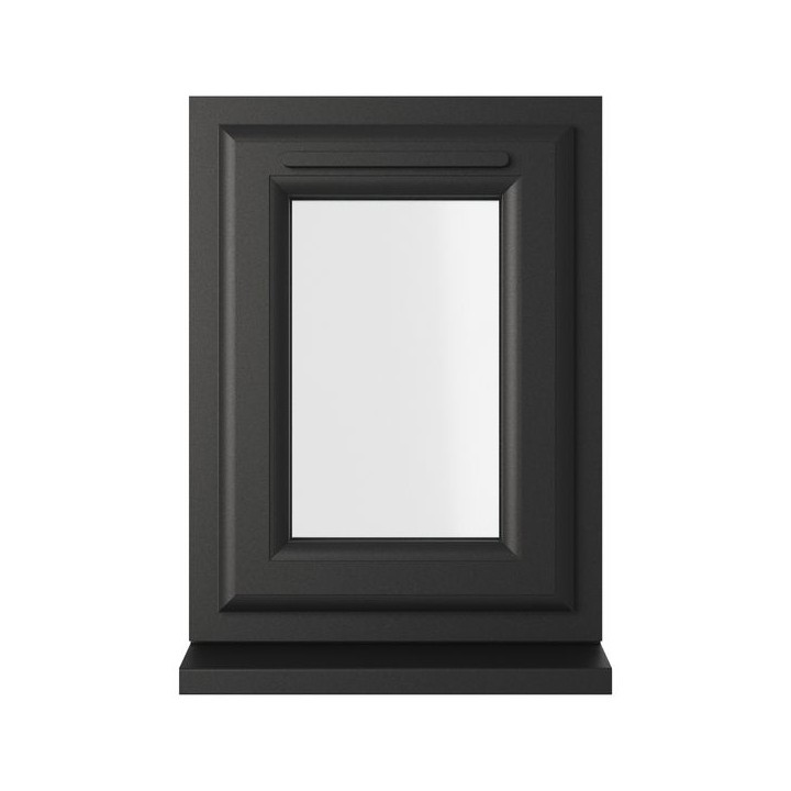 Crystal Double Glazed uPVC Window Black/White Top Opener 610mm x 440mm Clear
