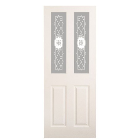 Moulded 4 Panel Light Etched Glazed Internal Door 1981mm x 838mm x 35mm