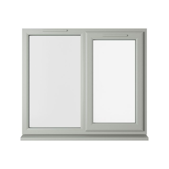 Crystal Double Glazed uPVC Window Agate/White Right Hung 1190mm x 1190mm Clear