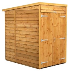 4 x 6 Power Overlap Pent Double Doors No Windows