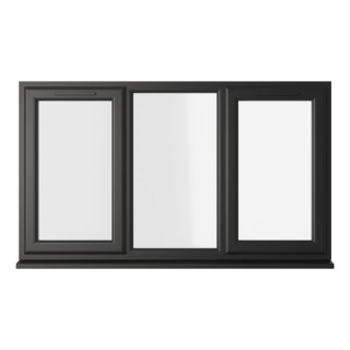 Crystal Double Glazed uPVC Window Black/White Left & Right Hung 965mm x 1770mm Clear