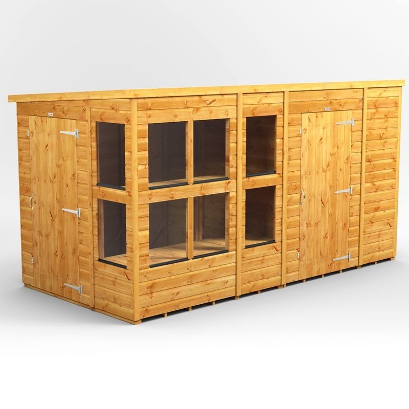 12 x 6 Power Pent Potting Shed With 6ft Side Store 12 x 6 Power Pent Potting Shed With 6ft Side Store