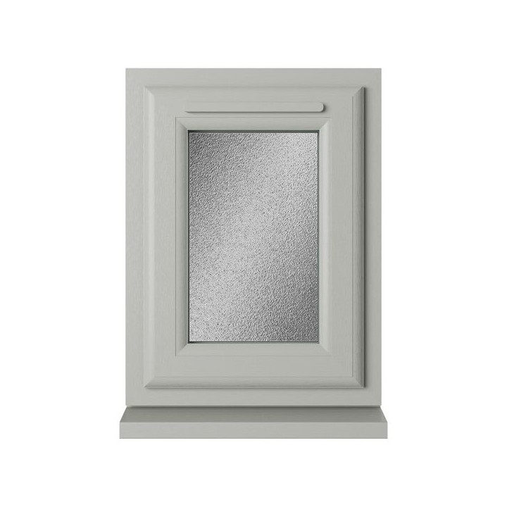 Crystal Triple Glazed uPVC Window Agate/White Top Hung 440mm x 610mm Obscure