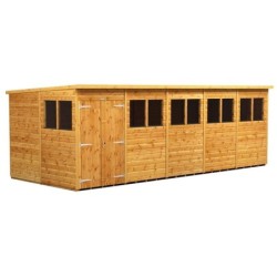 20 x 8 Power Pent Double Door Garden Shed