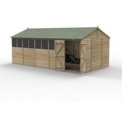 Beckwood 20x10 Reverse Apex Shed 8 Windows Double Door