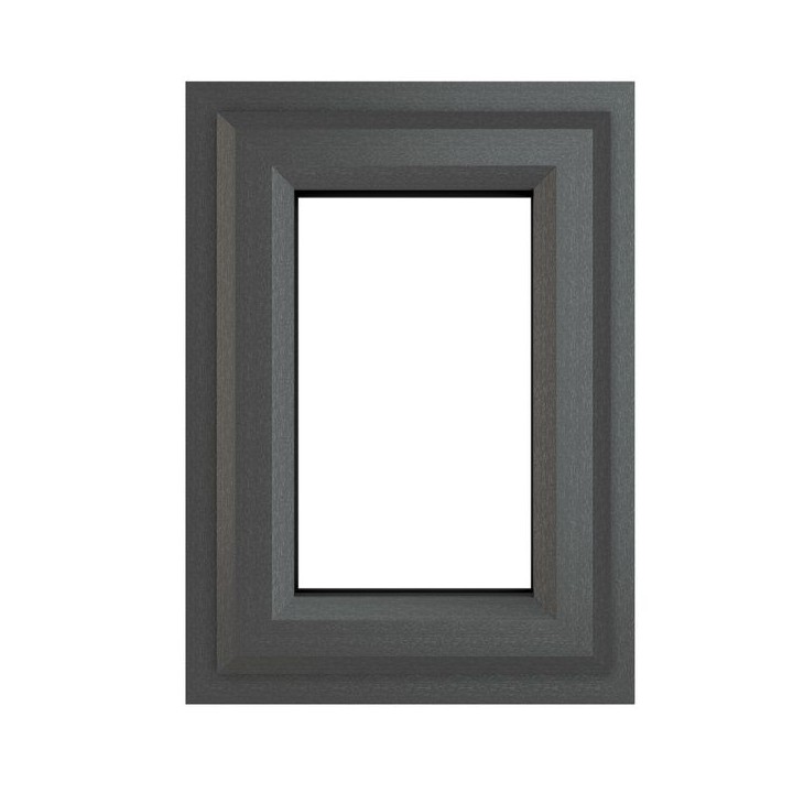 Crystal Double Glazed uPVC Grey/White Window Top Opening 440mm x 610mm Clear