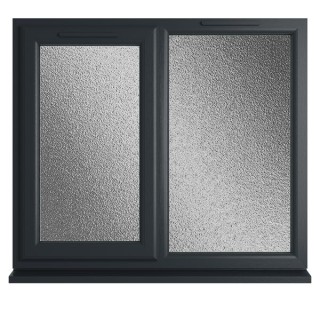Crystal Triple Glazed uPVC Grey/White Window Left Hung 1190mm x 965mm Obscure