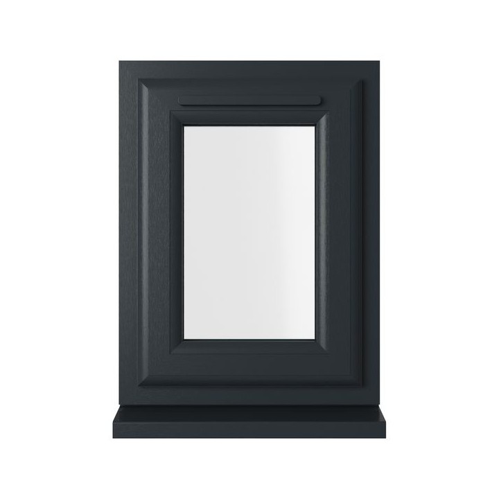 Crystal Triple Glazed uPVC Grey/White Window Top Hung 440mm x 610mm Clear