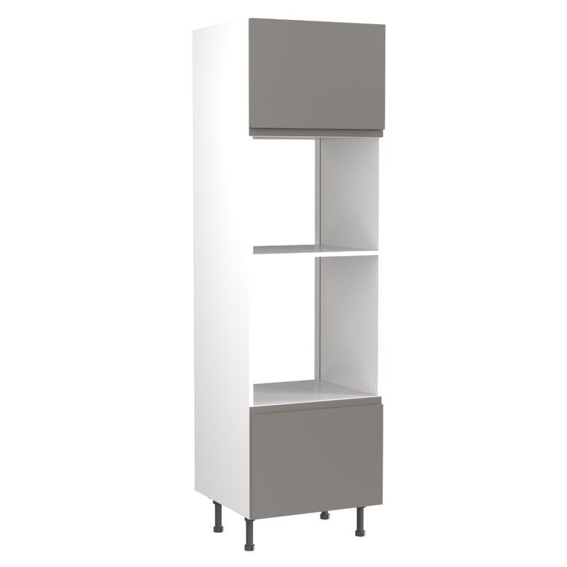 Flatpack Single Oven & Microwave Tower J-pull Ultra Matt Dust Grey 600mm - FKKJ0832 Flatpack Single Oven & Microwave Tower J-pull Ultra Matt Dust Grey 600mm - FKKJ0832