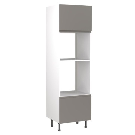 Flatpack Single Oven & Microwave Tower J-pull Ultra Matt Dust Grey 600mm - FKKJ0832