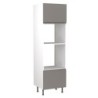 Flatpack Single Oven & Microwave Tower J-pull Ultra Matt Dust Grey 600mm - FKKJ0832