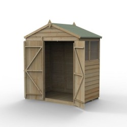 4LIFE Apex Shed 6 x 4 - Double Door - 2 Windows Home Delivery