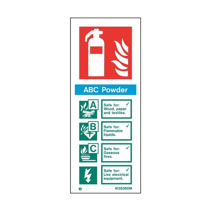 Sentura Fire Safety Abc Powder Extinguisher Sign