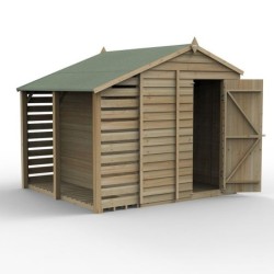 4LIFE Apex Shed 6 x 8 - Single Door - No Windows - with LEAN-TO Installation