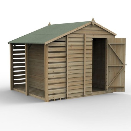 4LIFE Apex Shed 6 x 8 - Single Door - No Windows - with LEAN-TO Installation