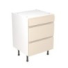 Flatpack Three Drawer Base Unit J-PULL Ultra Matt Cashmere 600mm
