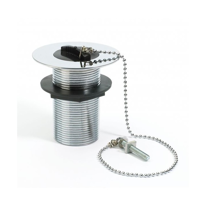 Peerless 201397 London Solid Sink Waste Poly Plug Chain & Stay Chrome Plated 1.5in