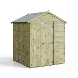 6x6 Premium Powersheds Apex No Windows Double Doors