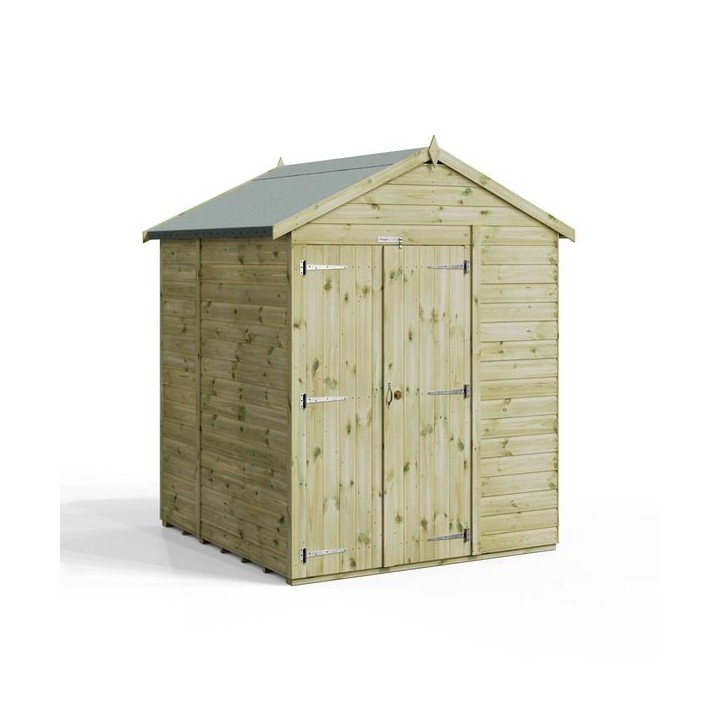 6x6 Premium Powersheds Apex No Windows Double Doors