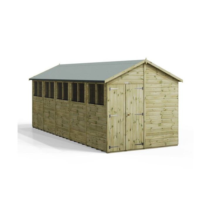 20x8 Premium Powersheds Apex Double Doors