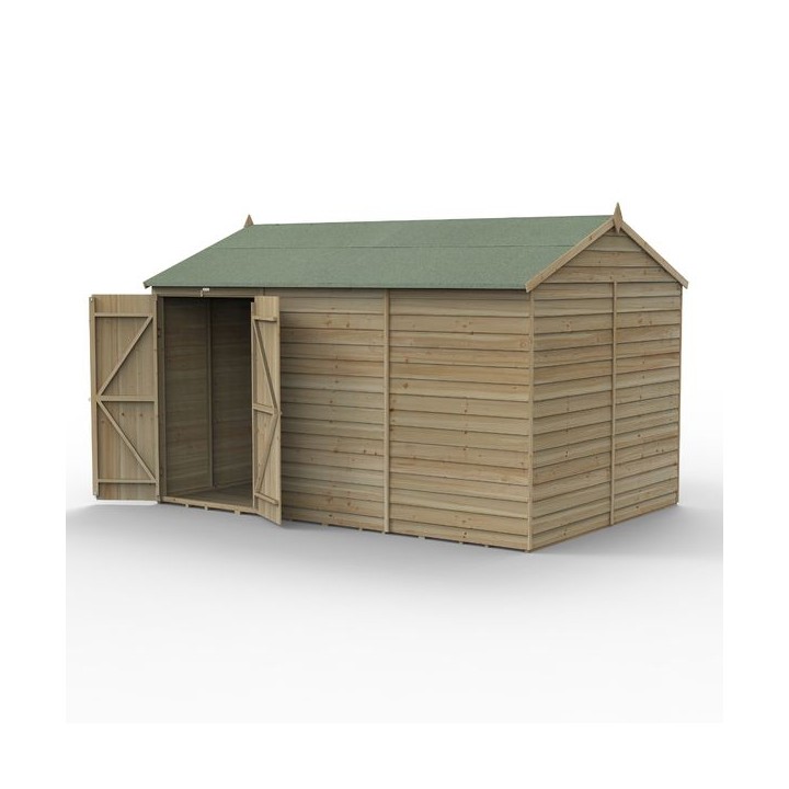 4LIFE Reverse Apex Shed 12 x 8 - Double Door - No Windows