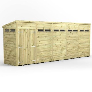 20x4 Premium Powersheds Security Pent Double Doors