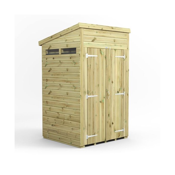 4x4 Premium Powersheds Security Pent Double Doors