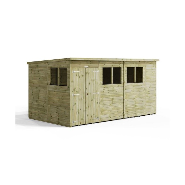 14x8 Premium Powersheds Pent Double Doors
