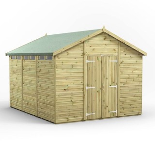 12x10 Premium Powersheds Security Apex Double Doors
