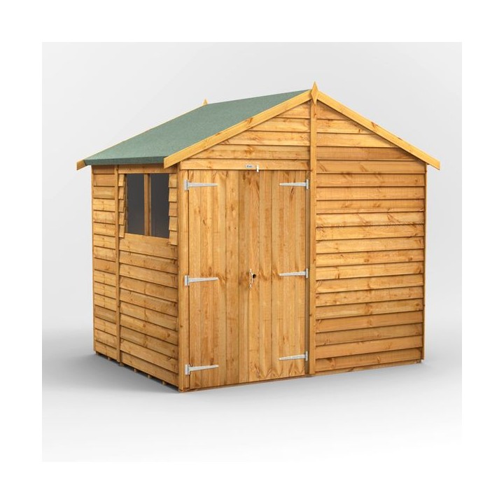 6 x 8 Power Overlap Apex Double Door Shed