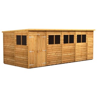 18 x 8 Power Overlap Pent Double Door Shed