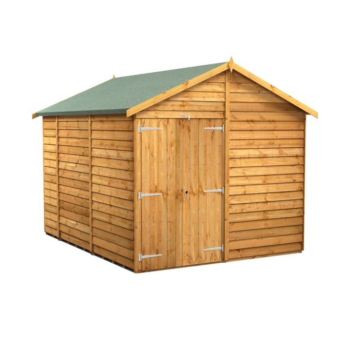 10 x 8 Power Overlap Apex Windowless Double Door Shed