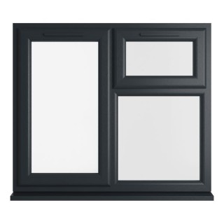 Crystal Triple Glazed uPVC Grey/White Window Left & Top Hung 1190mm x 1190mm Clear