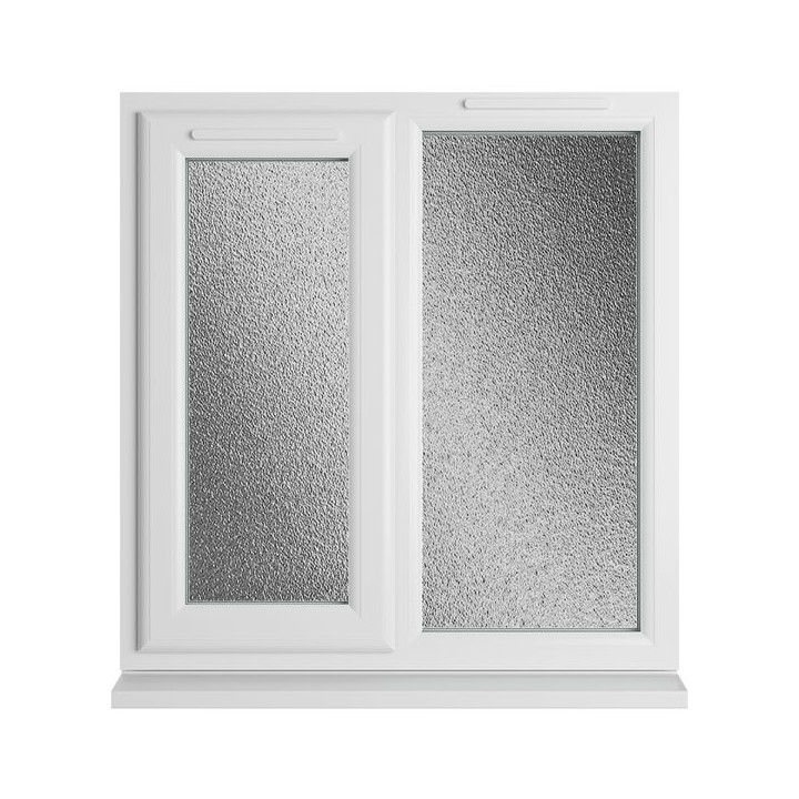 Crystal Triple Glazed uPVC Window White Left Hung 905mm x 965mm Obscure