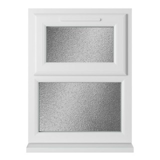Crystal Triple Glazed uPVC Window White Top Hung 610mm x 965mm Obscure
