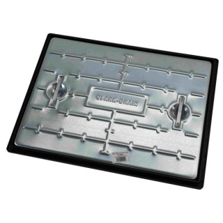 Clark-Drain Manhole Cover and Frame Galvanised Steel 450mm x 600mm 5 Tonne