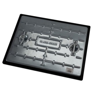 Clark-Drain Manhole Cover and Frame Galvanised Steel 450mm x 600mm 10 Tonne