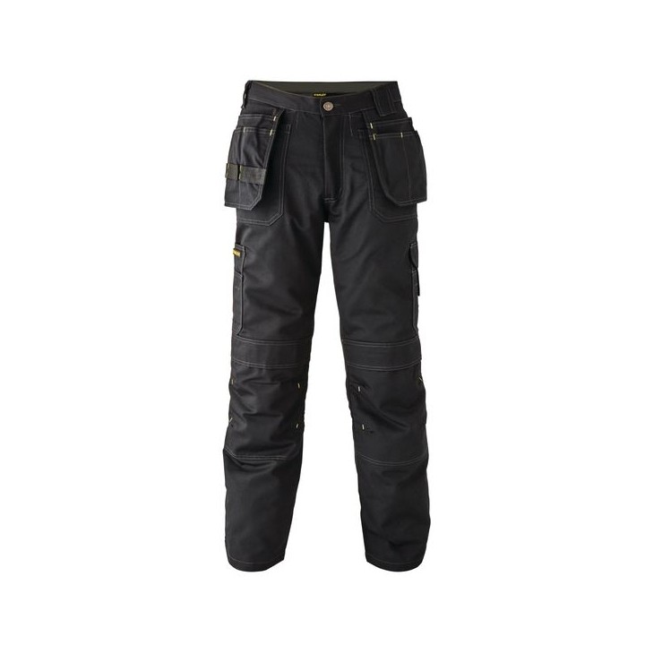 Stanley Jersey Holster Pocket Work Trousers Black 34in - 2 Pack