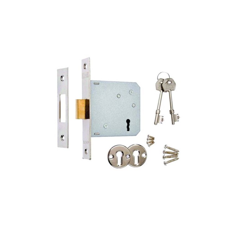 4Trade Mortice Sashlock 3 Lever 64mm Chrome